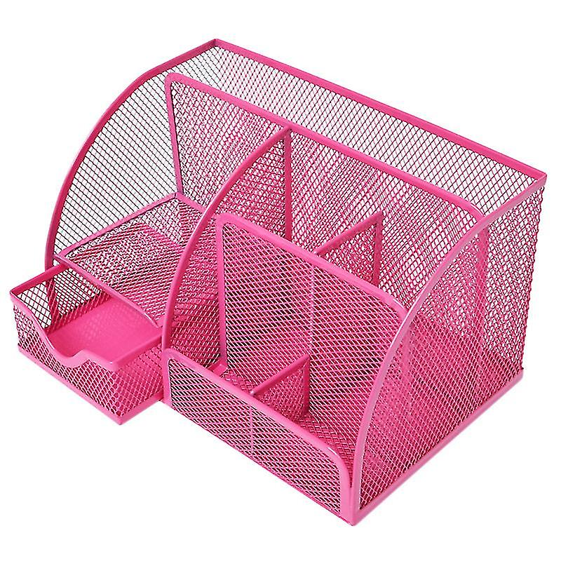 Metal Hollow Seven-grid Desktop Storage Box Desk Combination Pen Holder Student Desk Multi-function Shelf