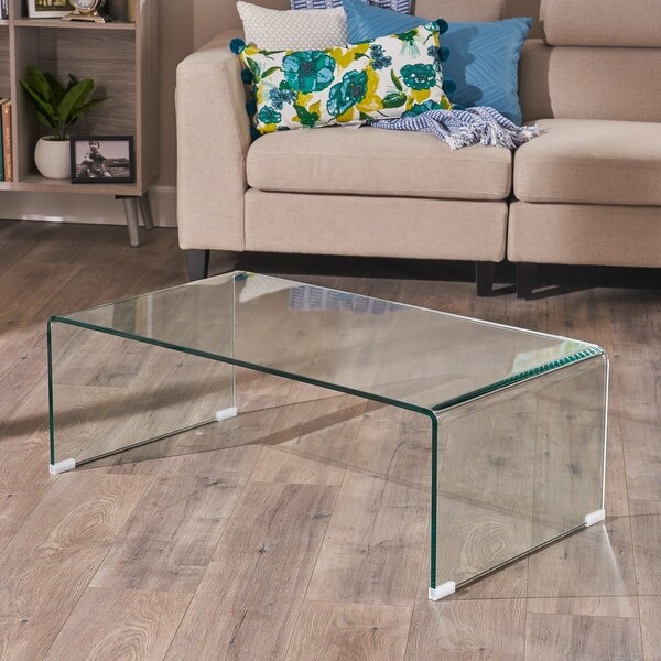 Ramona Solid Glass Rectangle Coffee Table by Christopher Knight Home - 39.37