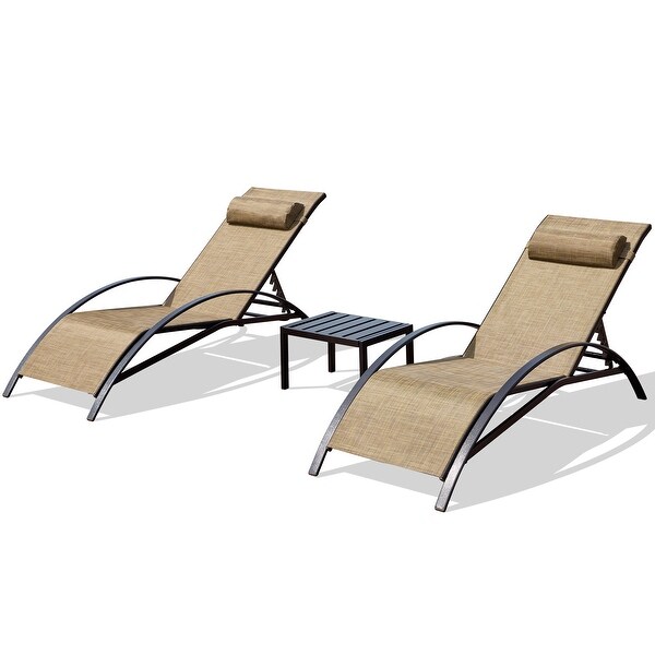 EROMMY Outdoor Patio Lounge Chair，Adjustable Recliner Outdoor Lounge Chairs，Multiple Colors Available