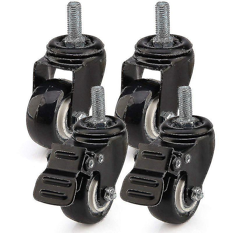 4 X Heavy Duty 50mm Pu Swivel Castor Wheels Trolley Furniture Caster