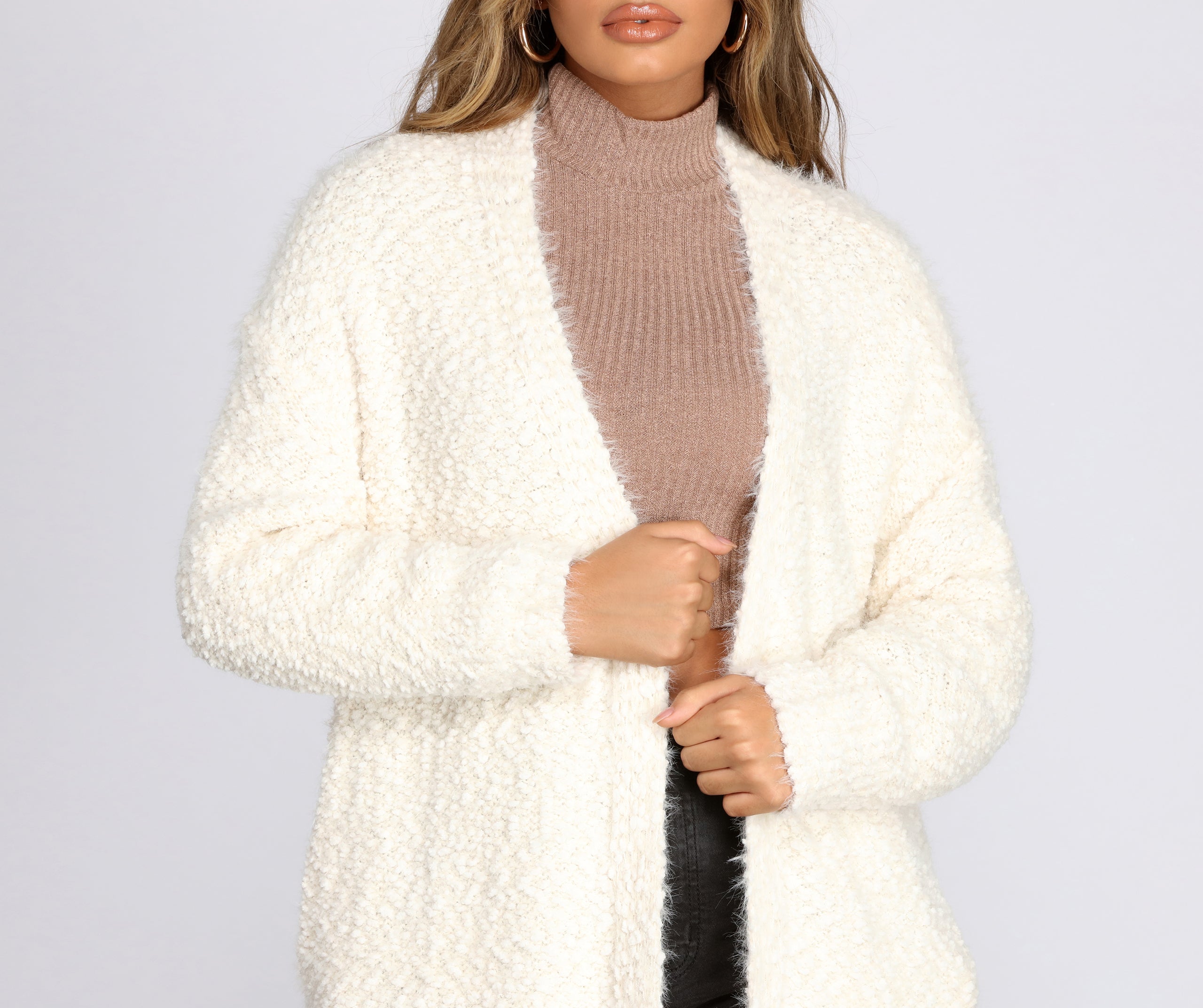 Cozy Popcorn Knit Cardigan