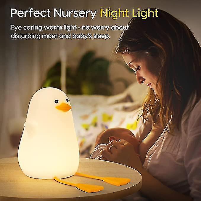 Cute Duck Kids Night Light， Nursery Night Light， Kids Breastfeeding And Sleep Aid， Soft Eye Caring Night Light， With Touch Sensor