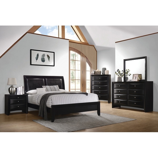 Transylvania Black 3-piece Panel Bedroom Set with Dresser and Mirror - - 34951255