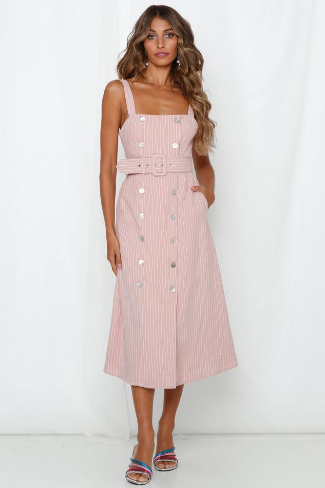 Keep Me In Mind Midi Dress Blush