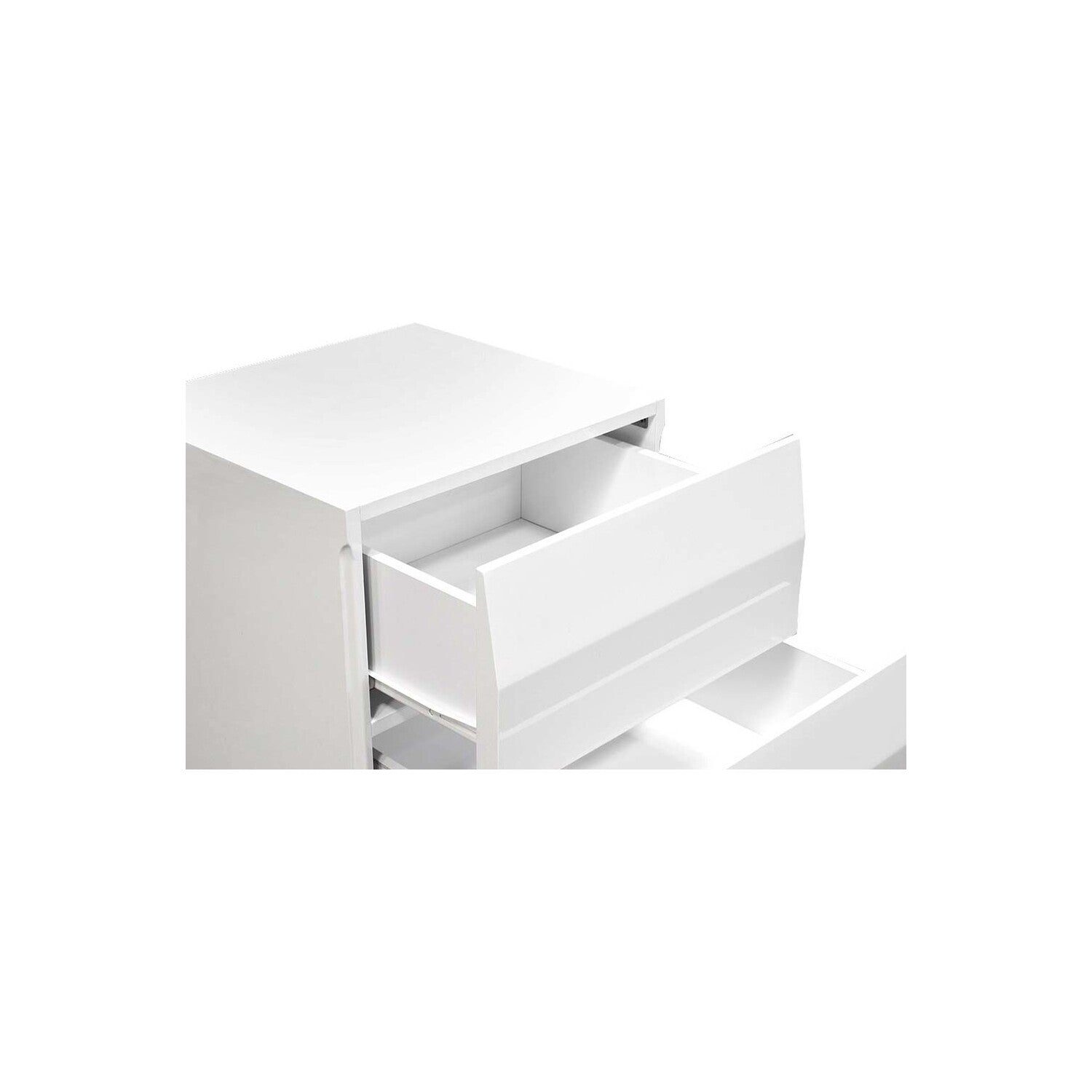 Best Master Furniture Spain Modern White 2-Drawer Bedroom Nightstand