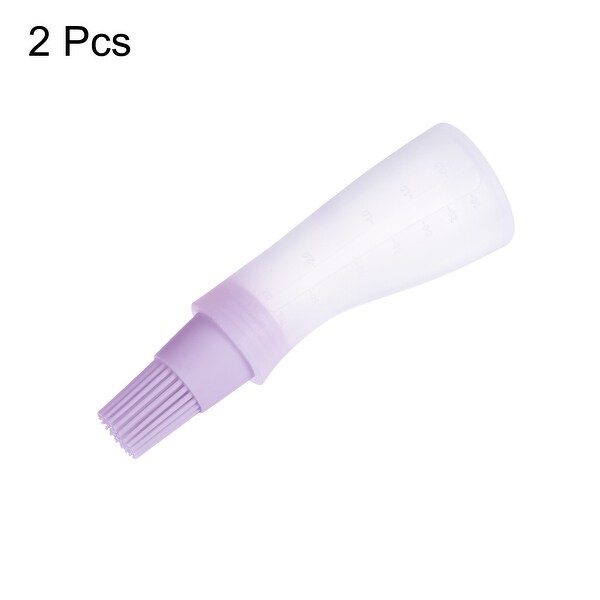 2pcs Silicone Oil Bottle Brush for Barbecue Cooking Baking， Purple