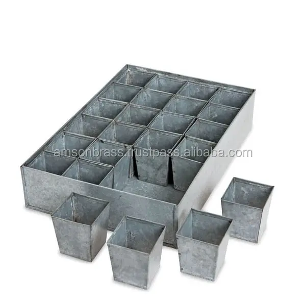 Nursery Planter Metal Iron Tray 9 Compartment Planter Tray Garden Flower Pots Planter With Tray High Quality