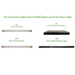 ViaVolt 2 ft. T5 1-Bulb High Output 24-Watt Fluorescent Grow Light Fixture V21