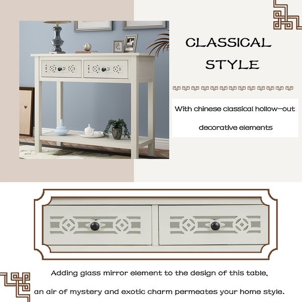 Merax Classic Console Table with 2-Drawers and Shelf