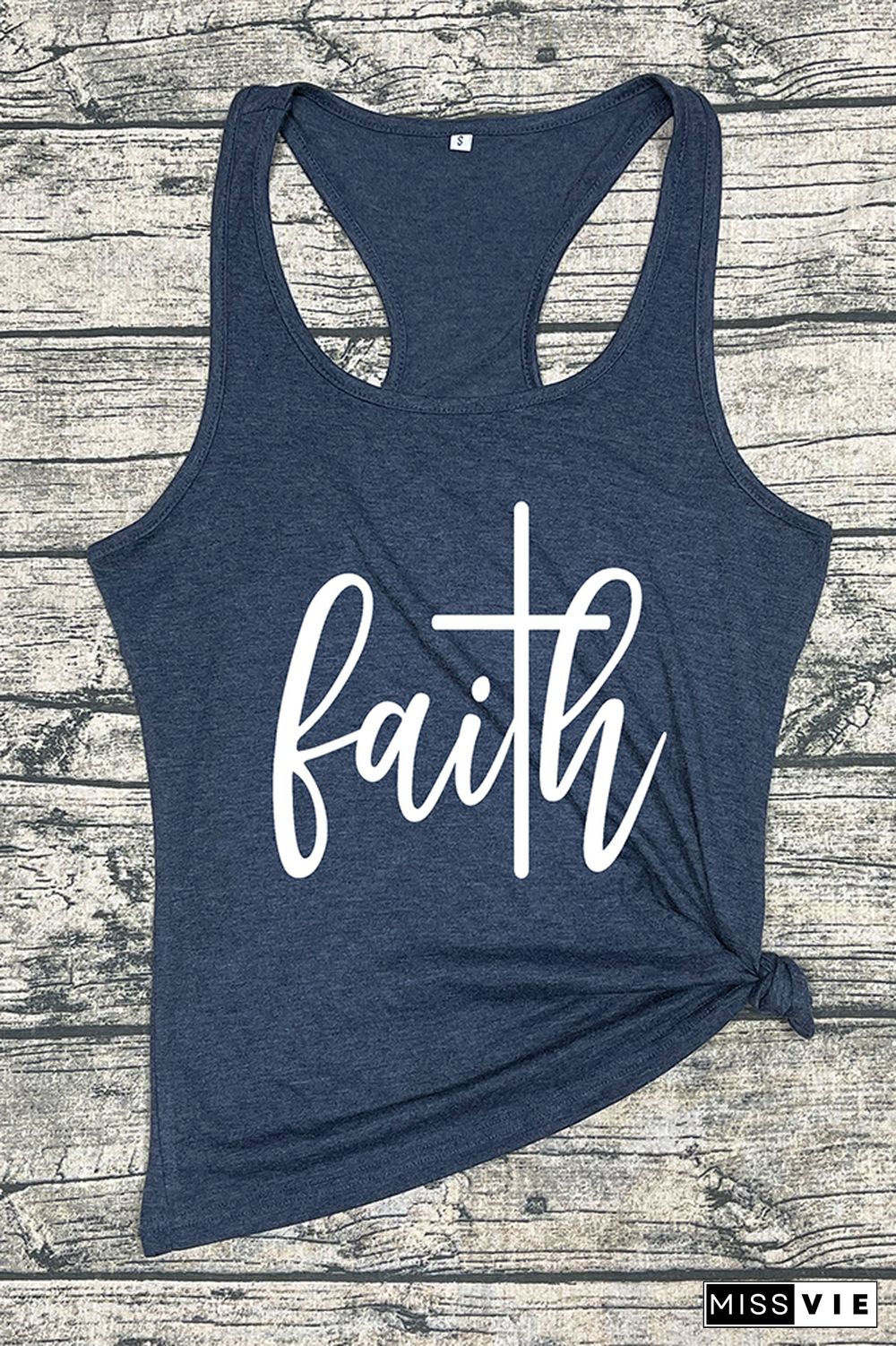 Faith Printed Sleeveless Tank Top Wholesale