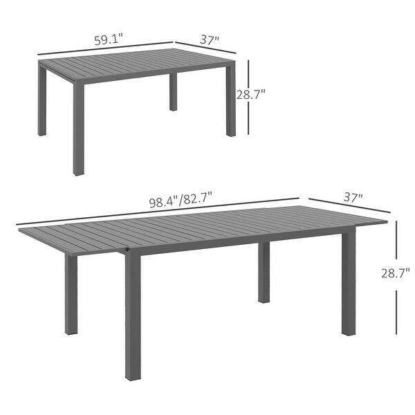 Outsunny Expandable Patio Table，Rectangle Dining Table for 68 People