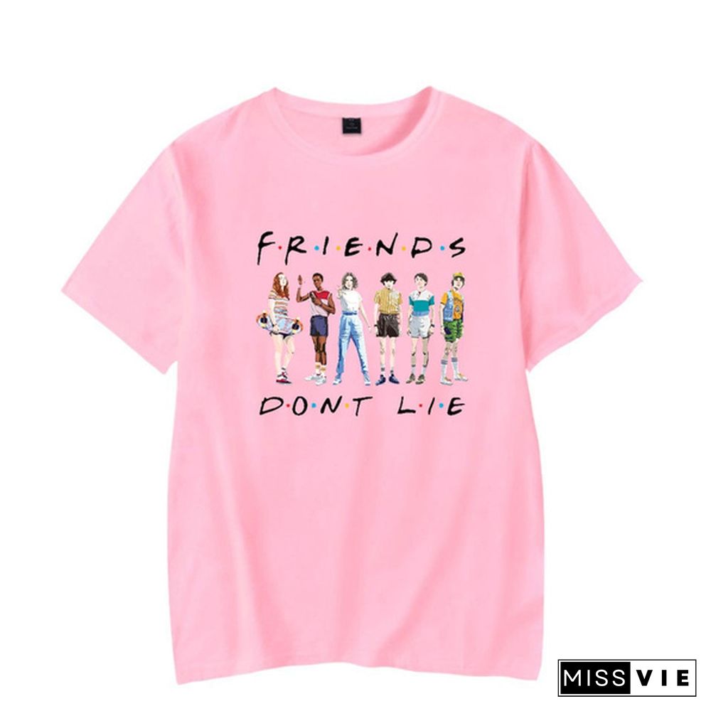 Stranger Things T-Shirt Cool Friends Don'T Lie Graphic Tee Shirt The Upside Down Shirts Stranger Things 3 Eleven Shirts