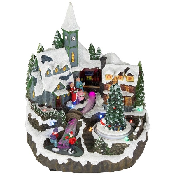 LED Animated Musical Christmas Village Display Decoration 9.25