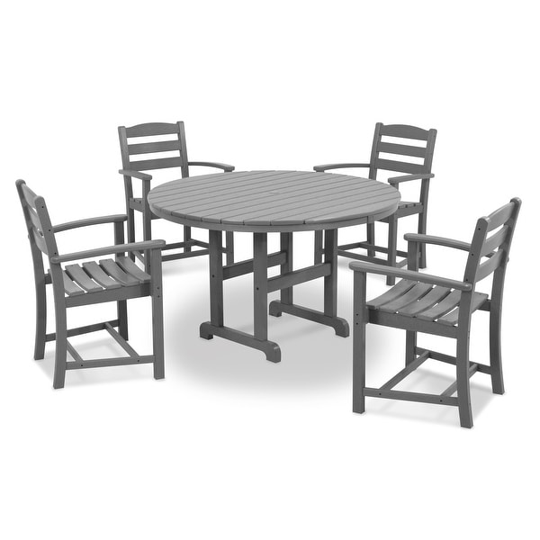 POLYWOOD La Casa Café 5Piece Round Farmhouse Dining Set