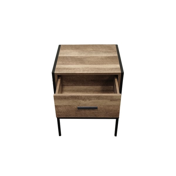 Savannah Industrial Single Drawer with Open Shelf End Table