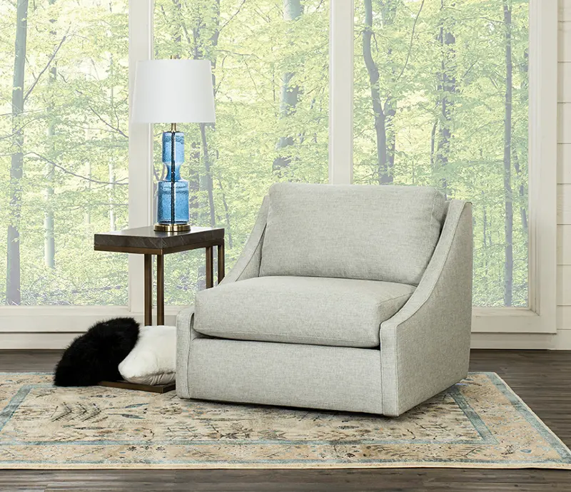 Romee Spa Gray Swivel Accent Chair