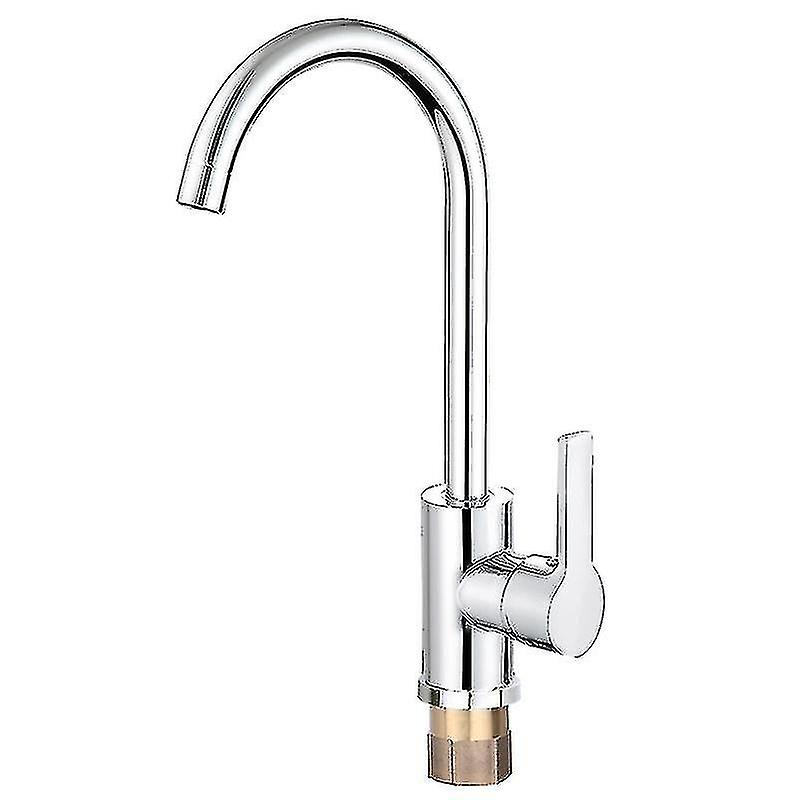 Single Lever Basin Faucet - Chrome - Kitchen Faucet Hot Cold Solid Copper Single Cold Wash Basin Laundry Sink Rotating Home