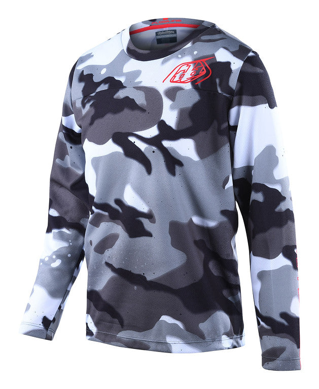 Troy Lee Designs Flowline Long Sleeve MTB Jersey - Youth - Spray Camo - White