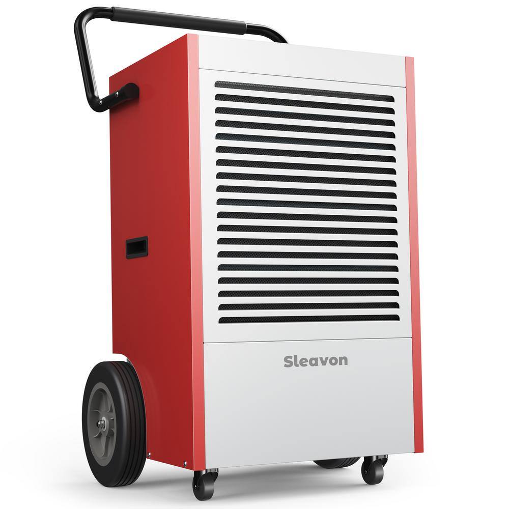 Sleavon 210-Pint large Commercial Grade Dehumidifier With 6.56 ft. Drain No Tank u\Up to 7500 sq. ft. Use Area Red HDCX-D037-1