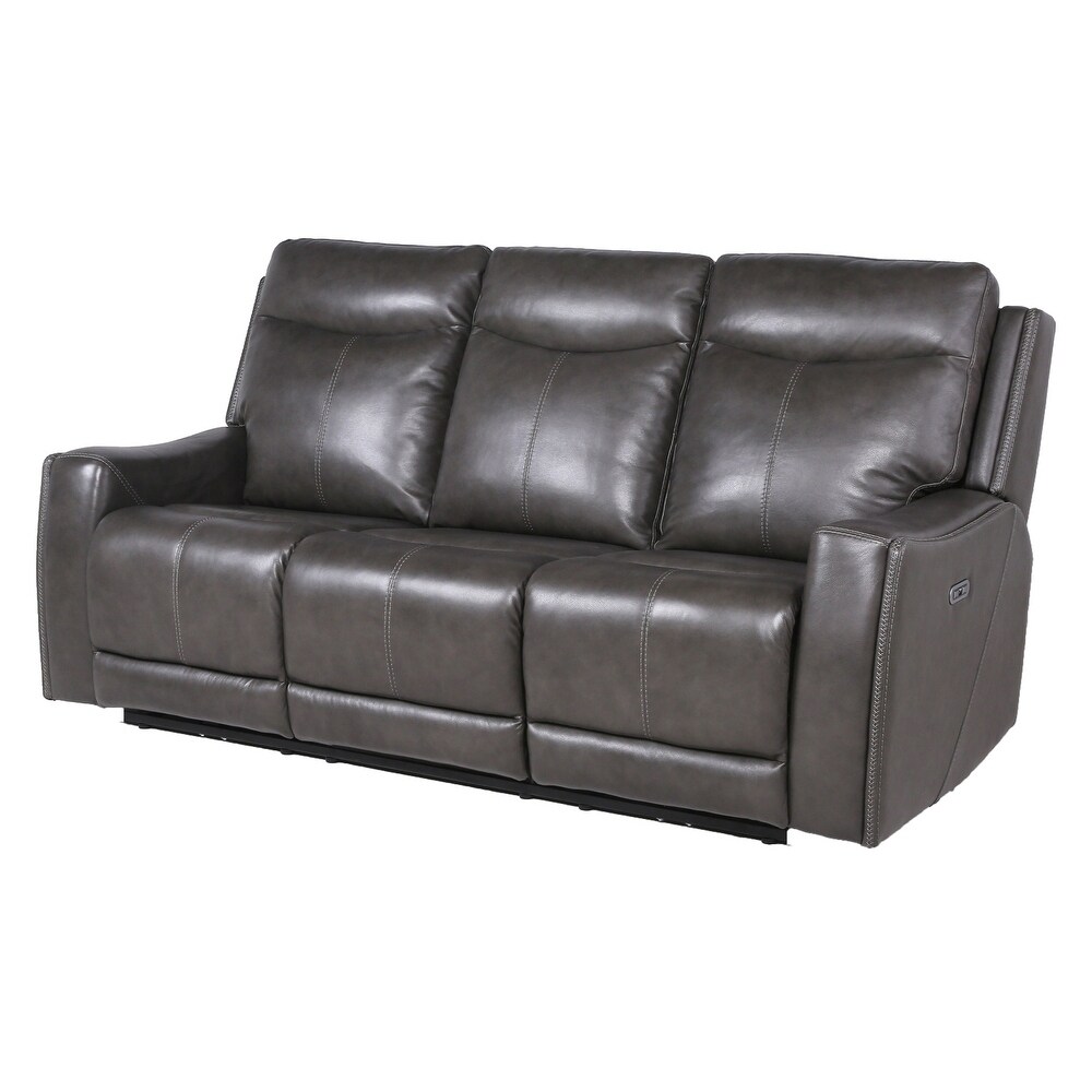 Newport Power Top Grain Leather Reclining Sofa by Greyson Living