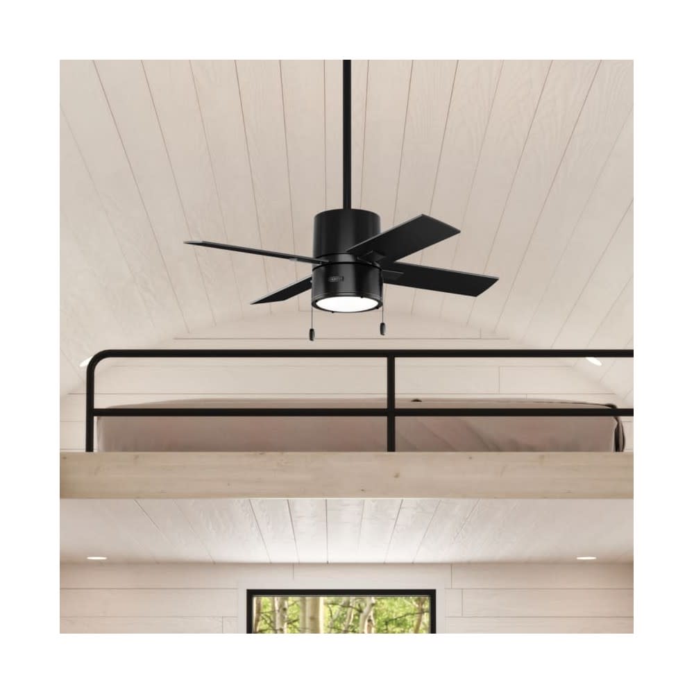 Hunter Beck Ceiling Fan 42 Matte Black/Greyed Walnut ;