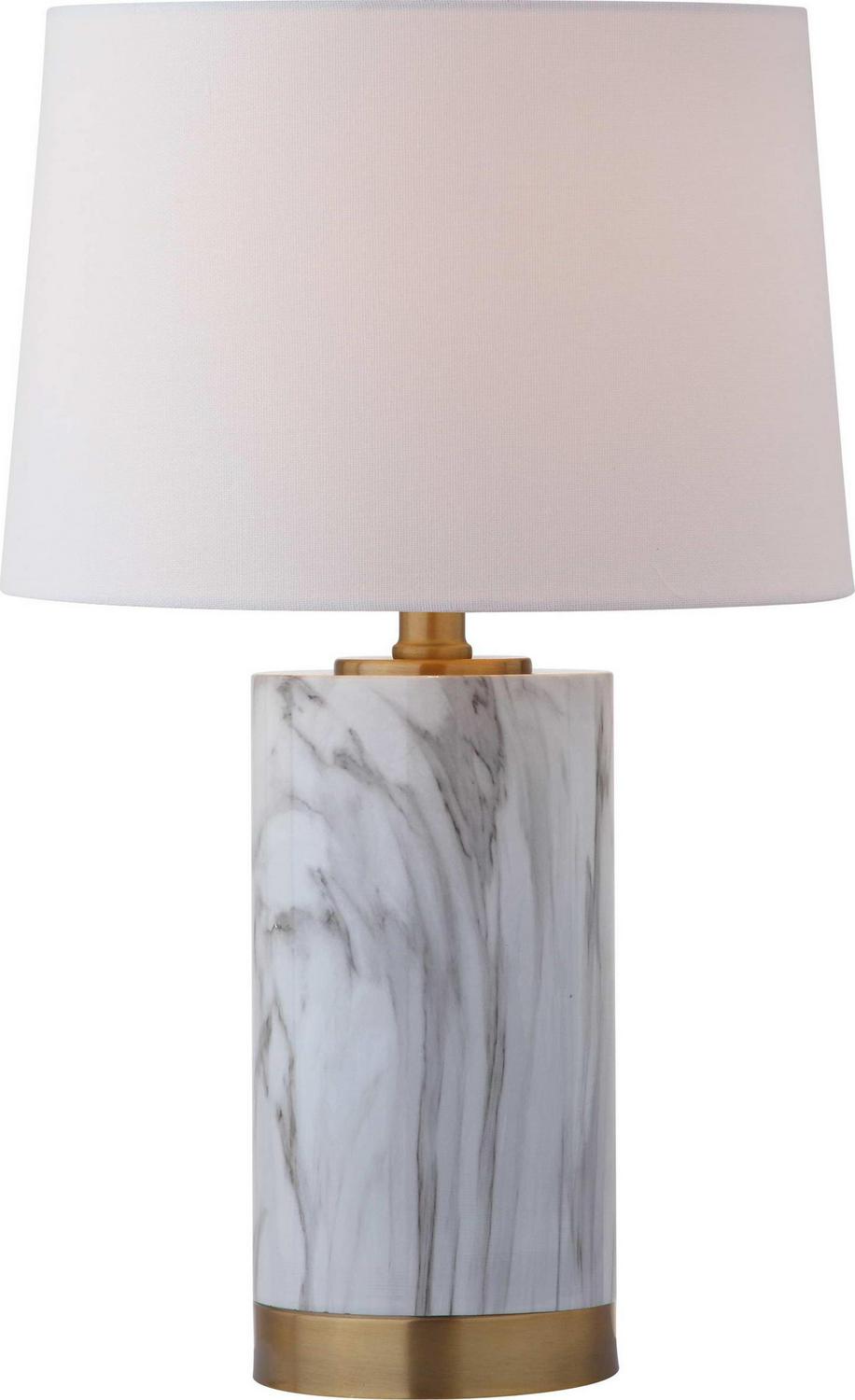 Safavieh Clarabel Marble 18.25 in. H Table Lamp， White/Black