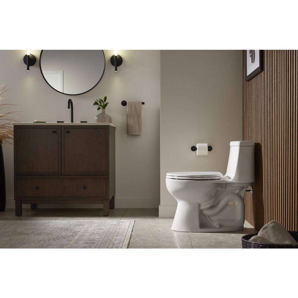 KOHLER Santa Rosa 1-piece 1.28 GPF Single Flush Elongated Toilet in. White (Seat Included) 30810-0