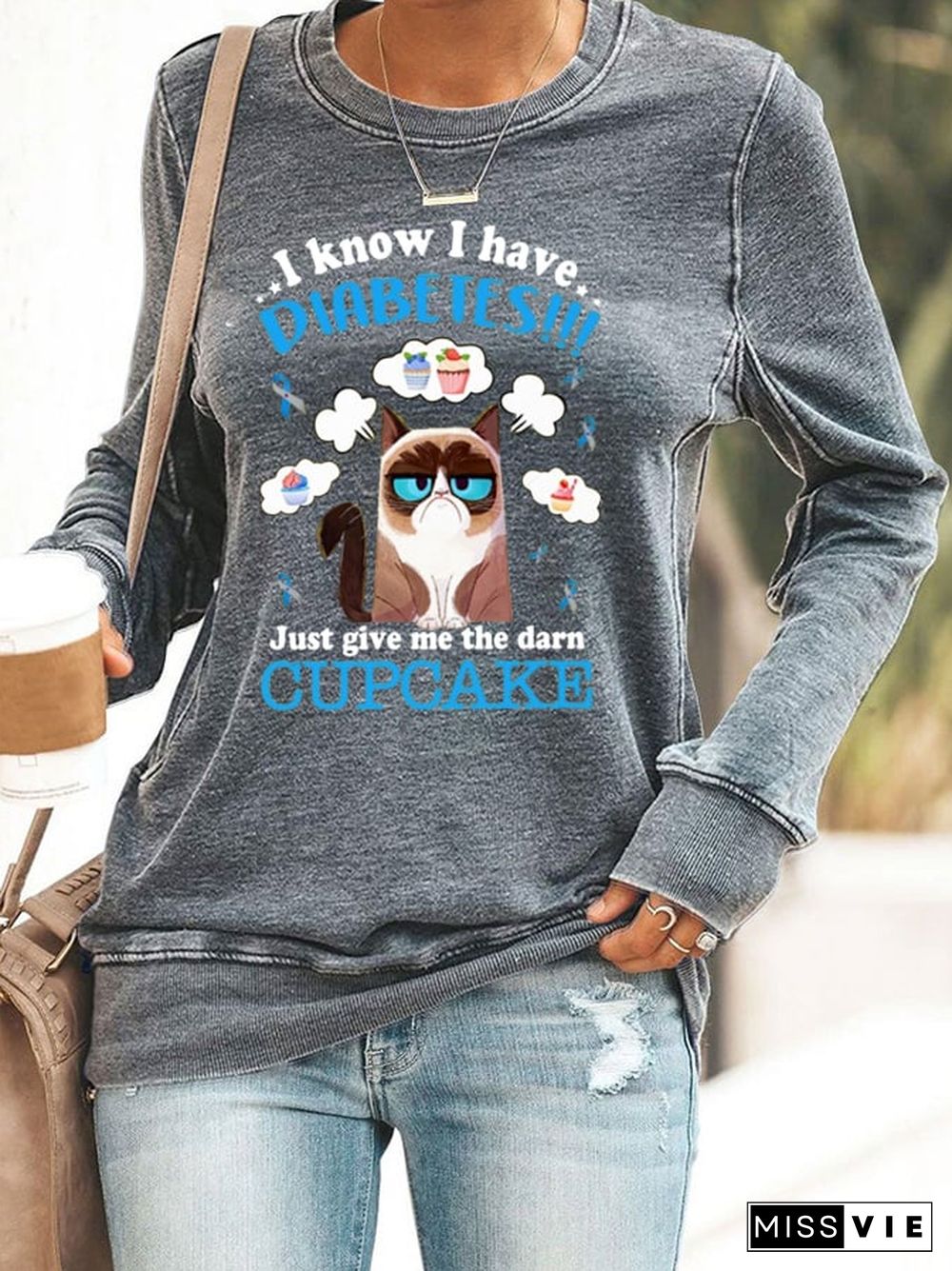 Women's I know I Have Diabetes Print Casual Sweatshirt