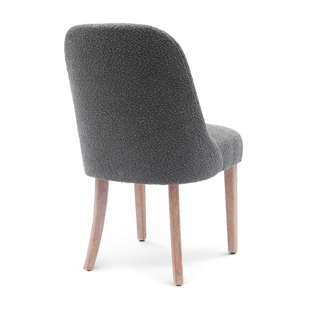 Boucle Polyester Upholstered Side Chair   Water/ Stain Resistant