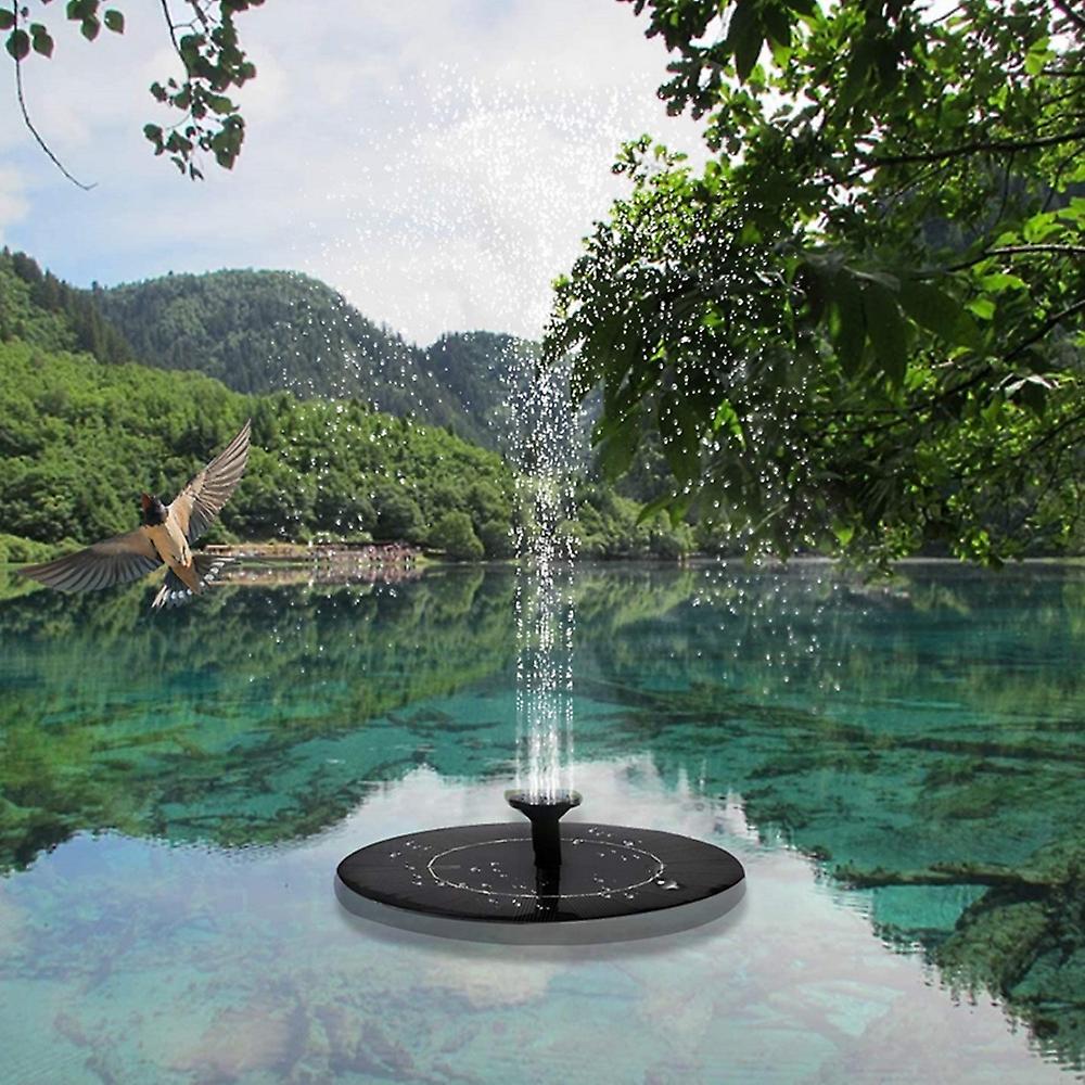 Solar Powered Floating Bird Bath Water Fountain Outdoor Pond Pool Garden Patio Black