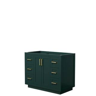 Wyndham Collection Miranda 41.25 in. W x 21.75 in. D x 33 in. H Single Bath Vanity Cabinet without Top in Green WCF292942SGDCXSXXMXX