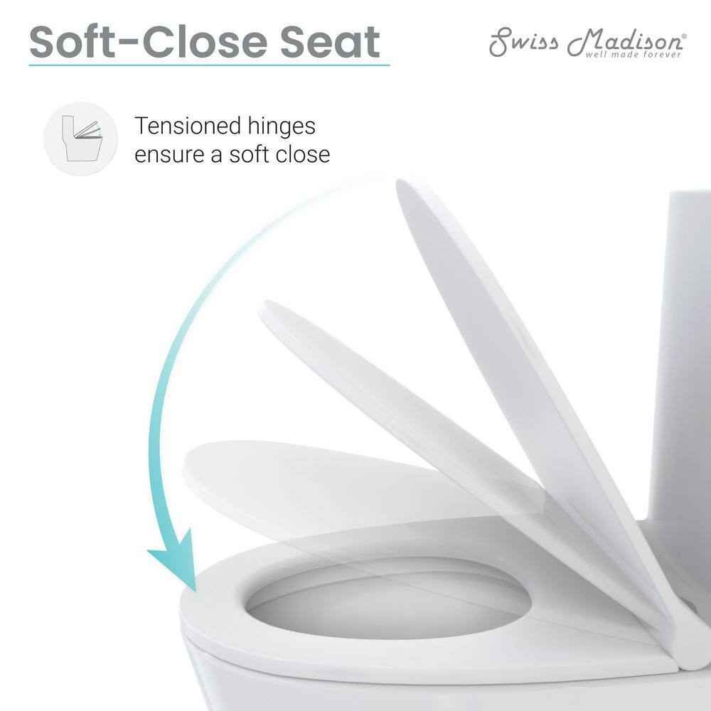 Swiss Madison Sublime 1-Piece 0.81.28 GPF Dual Flush Elongated Toilet in White SM-1T205