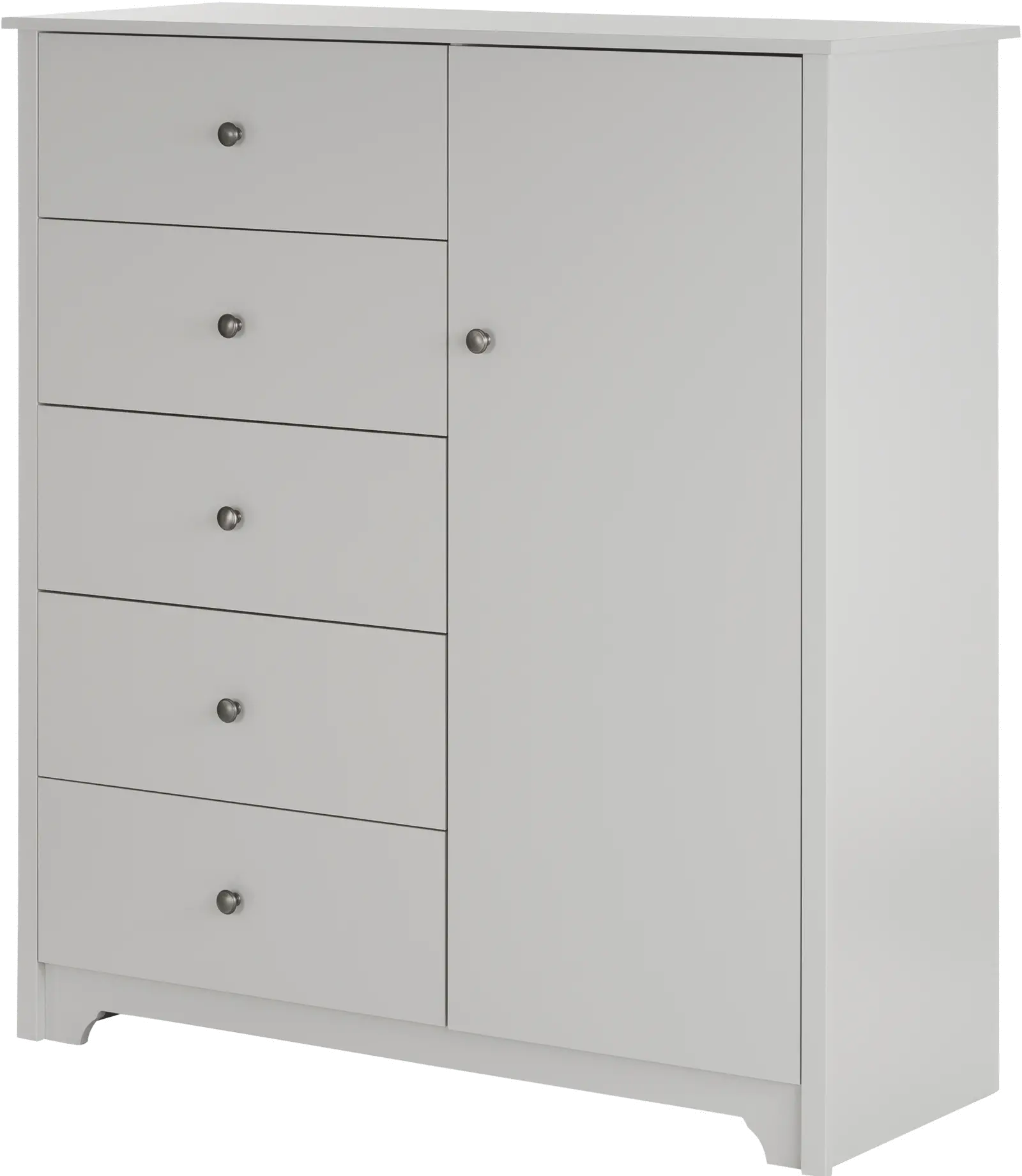 Soft Gray 5 Drawer Door Chest - Vito