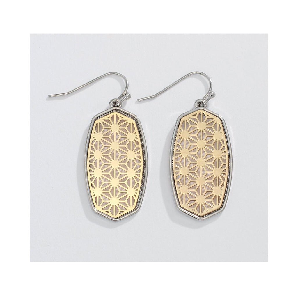 Periwinkle by Barlow  Intricate Two-Tone Filigree Pattern- Earrings