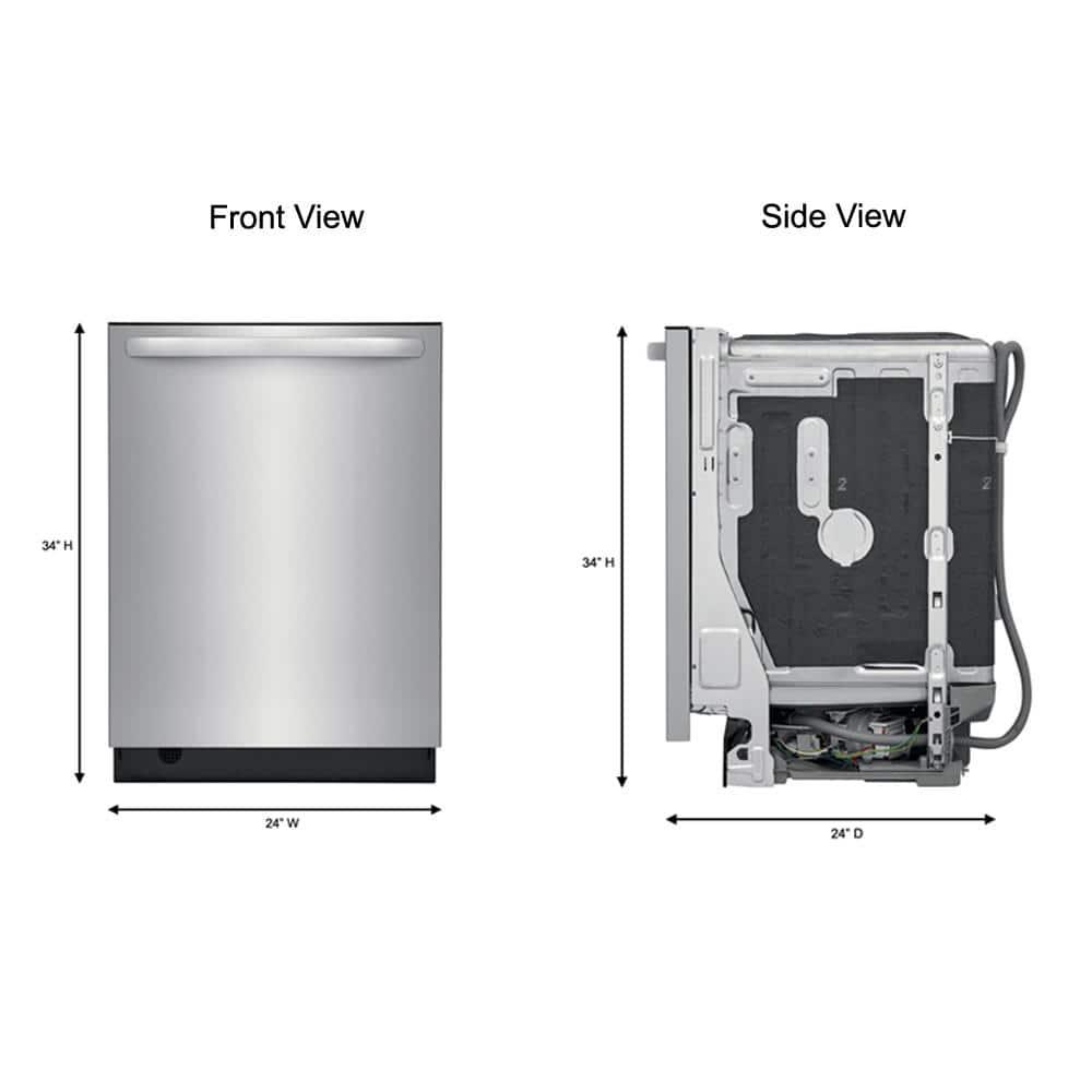 Frigidaire 24 In in Top Control BuiltIn Tall Tub Dishwasher in Stainless Steel with 5Cycles 49 dBA