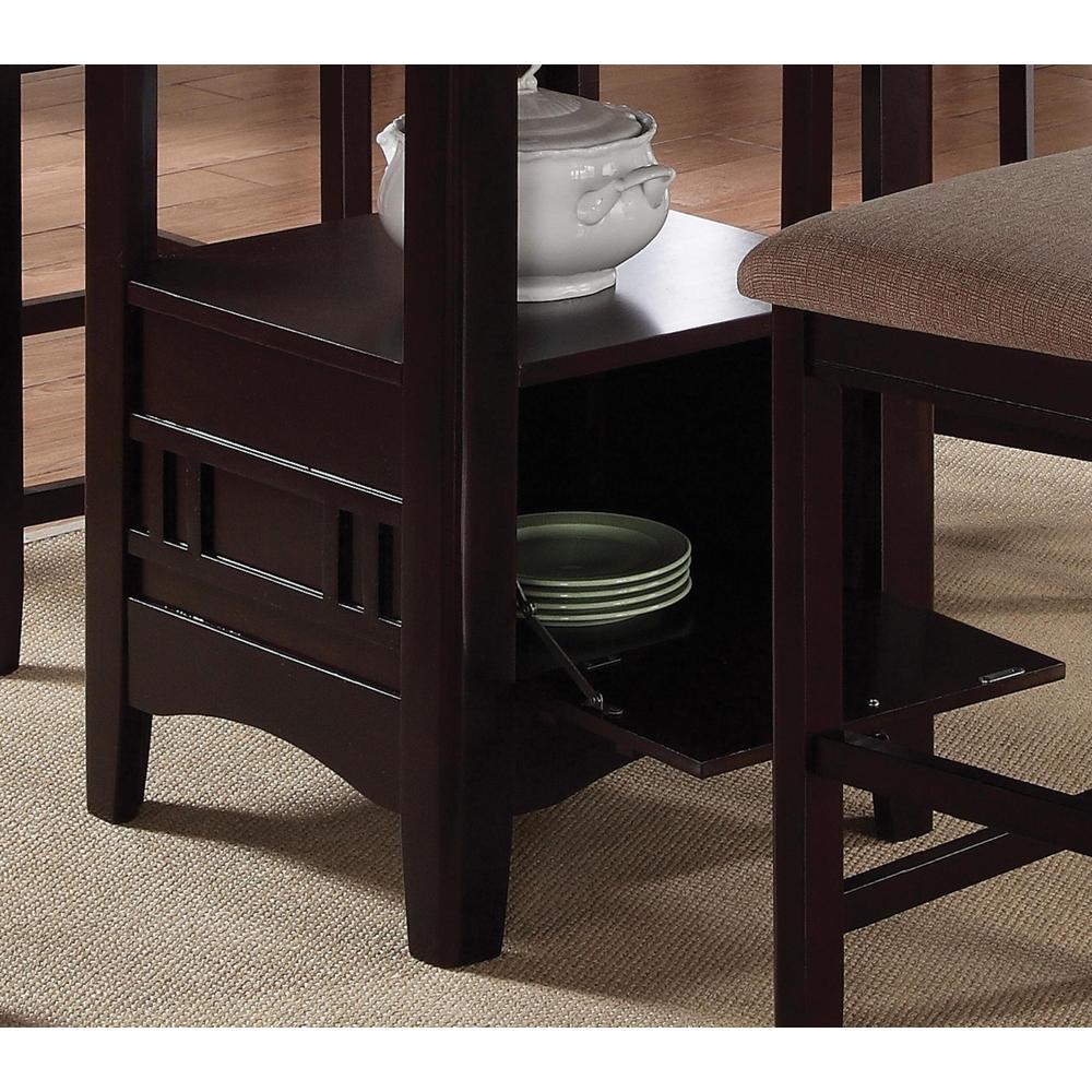 Chestnut Espresso Extendable Counter Hight Dining Set with Storage Base