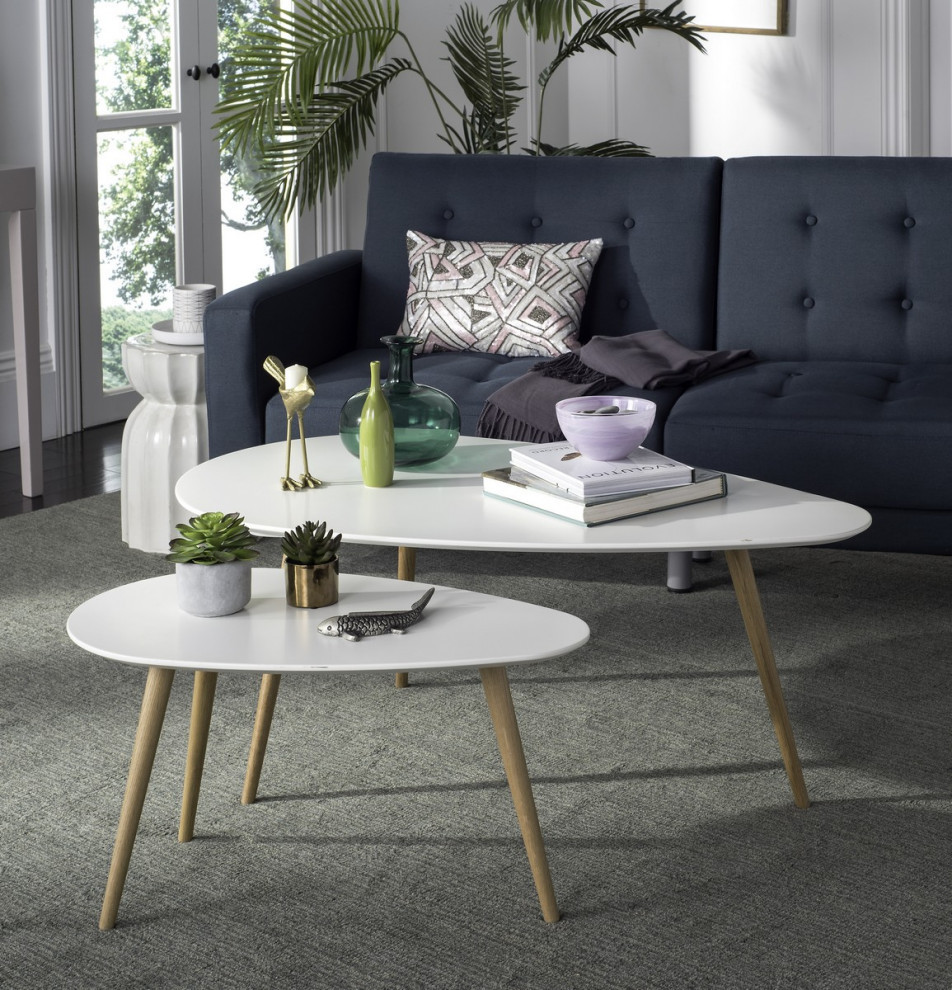 Fran Split Coffee Table White   Modern   Coffee Tables   by Virgil Stanis Design  Houzz