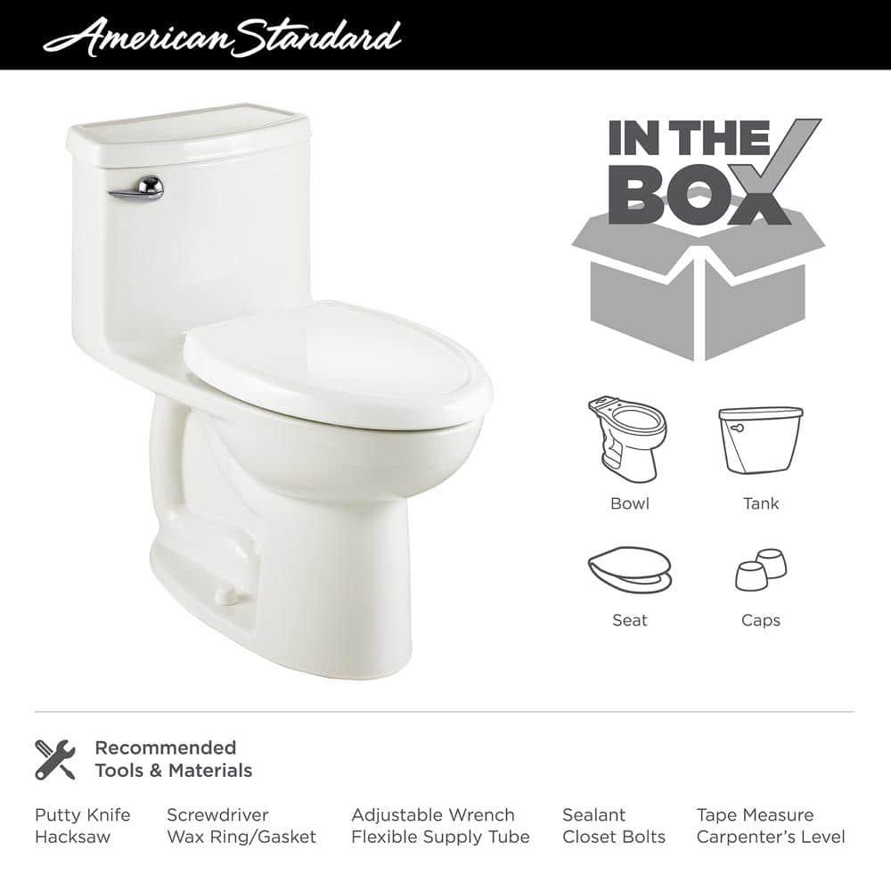 American Standard Compact Cadet 3 FloWise Tall Height 1Piece 128 GPF Single Flush Elongated Toilet in Bone Seat Included