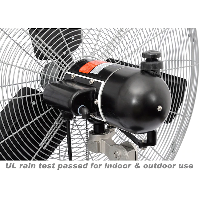 Utilitech 30-in 3-Speed Indoor or Outdoor Black Oscillating Pedestal Fan