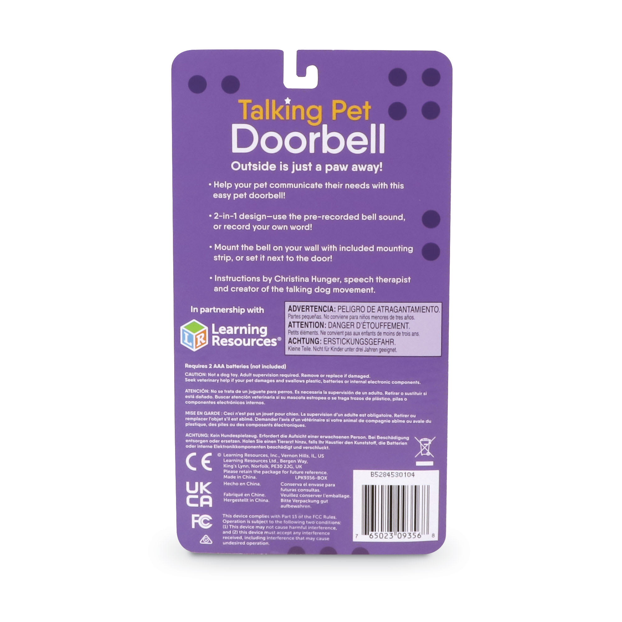 Hunger For Words Talking Pet Doorbell for Dogs