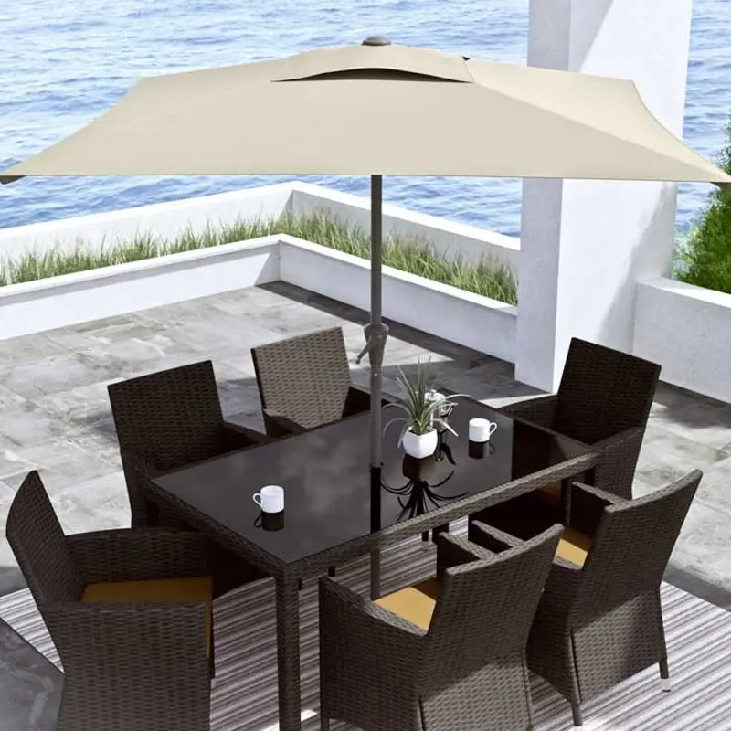 Warm White Square Patio Umbrella