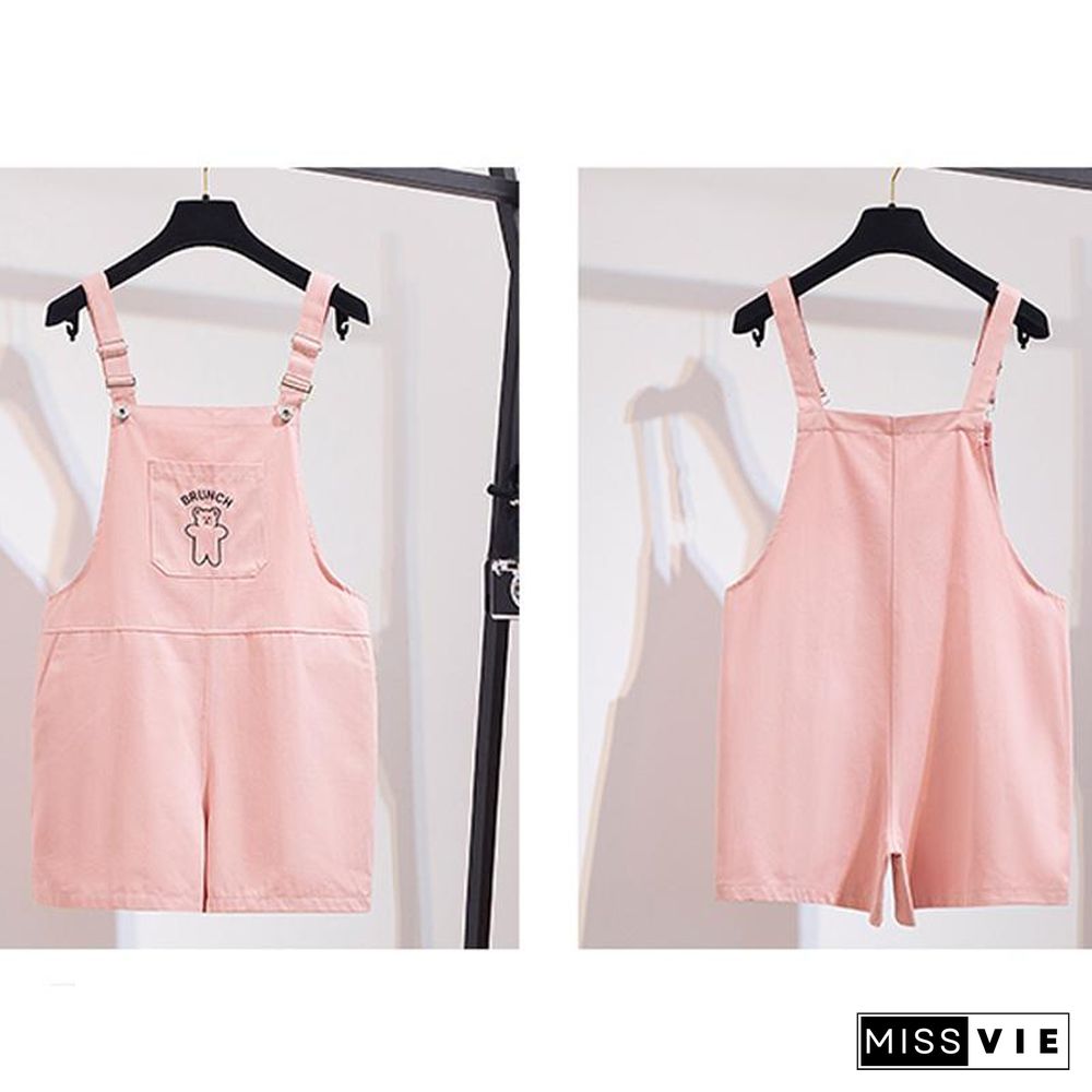 Cute Stripe Tee+Bear Rompers P11168