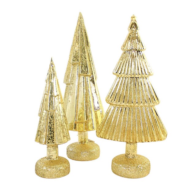 Metallic Trees Translucent Set Of 3 One Hundred 80 Degree Decorative Sculptures