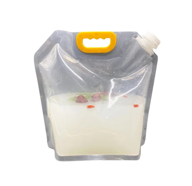 1.5/3/5L Foldable Beer Bag Transparent Stand Up Plastic Juice Milk Packaging Bag Outdoor Camping Hiking Portable Water Bags