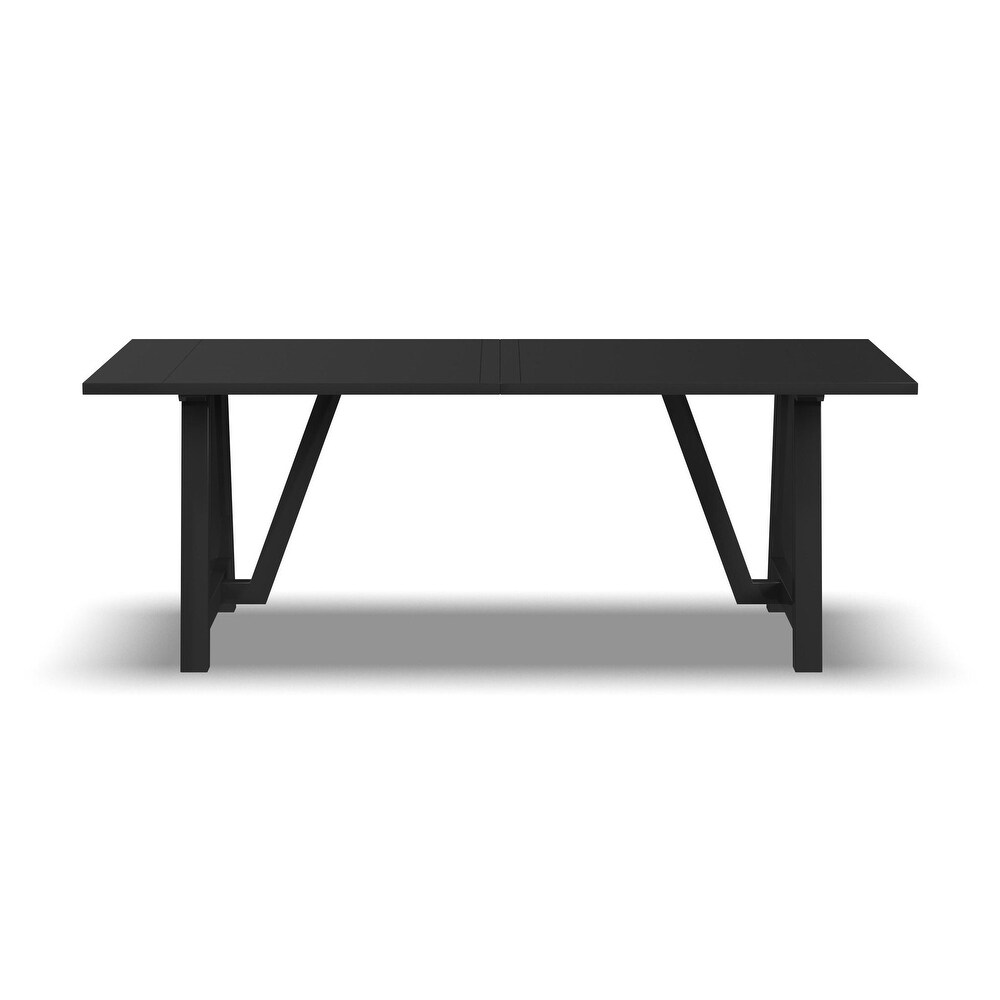 Trestle Black Wood Dining Table   82\