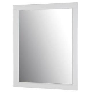 Glacier Bay Ashland 31 in. W x 26 in. H Wood Framed Wall Mirror in White ALWM26-WH