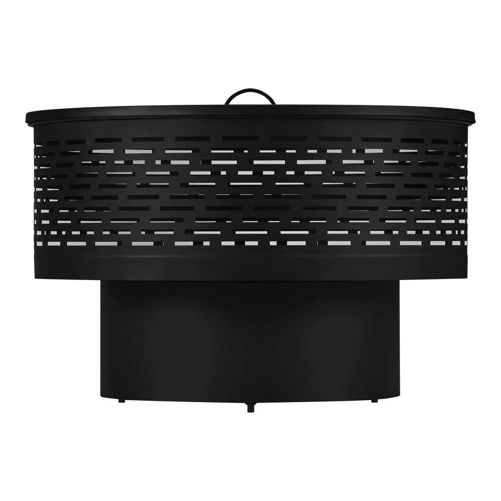 Hampton Bay 26 in. Outdoor Steel Wood Burning Black Fire Pit FT-61689