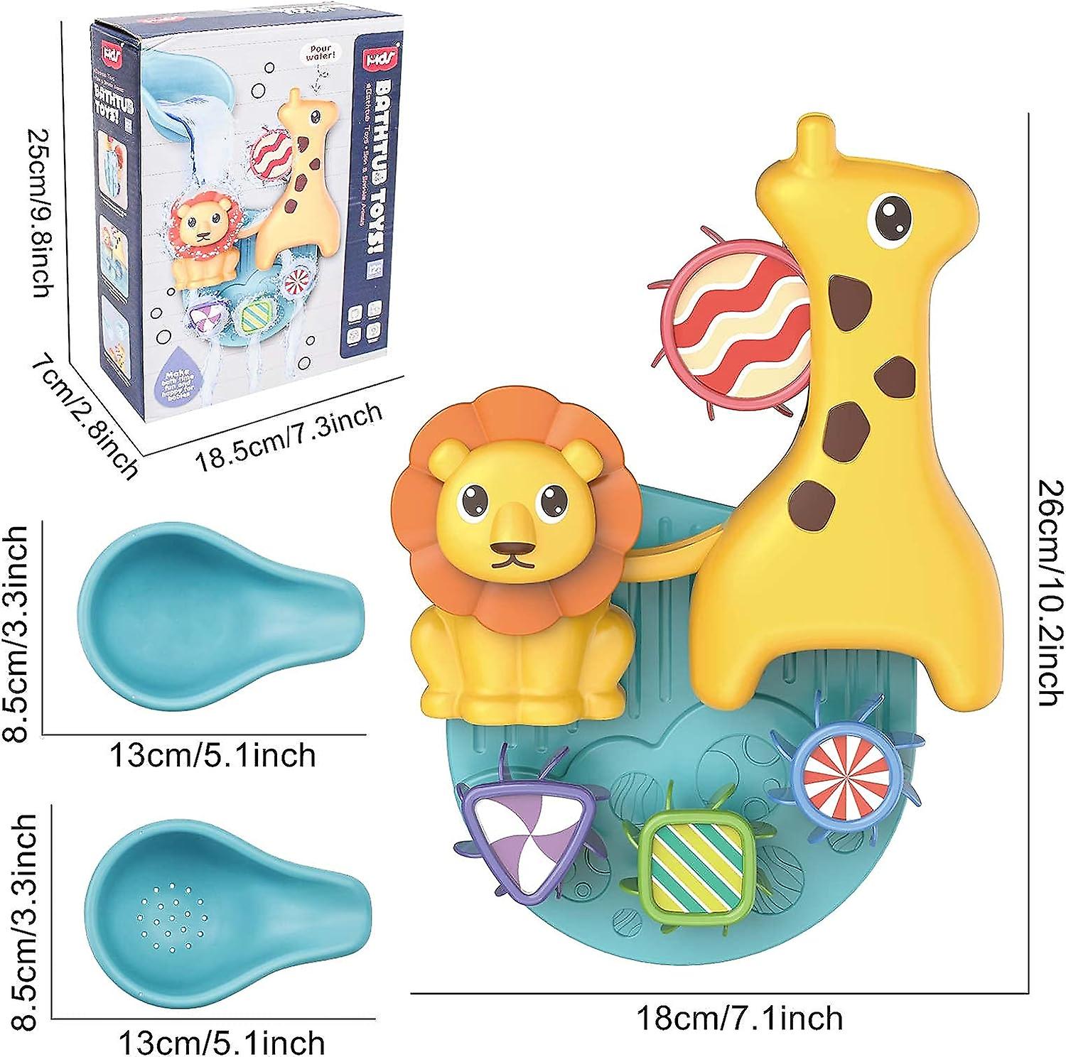 Baby Bath Toys For Toddlers 1 2 3 Year Old， Interactive Sensory Toys For Bath Time， No Battery Flow Water Toys With Strong Suction Cups， Colourful Bat