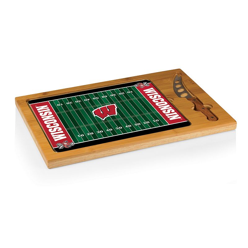 Picnic Time Wisconsin Badgers Cutting Board Serving Tray