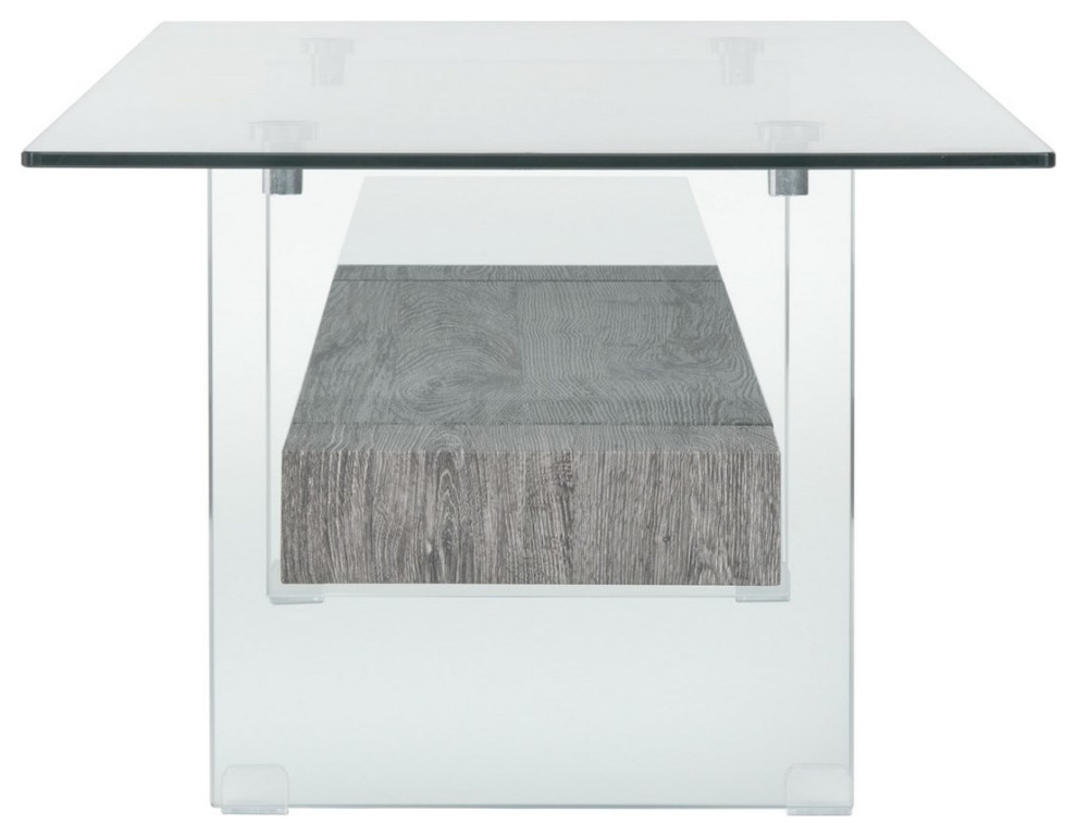 Jewel Glass Coffee Table Black/ Oak   Contemporary   Coffee Tables   by AED Luxury Home Decor  Houzz